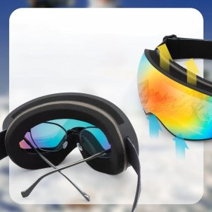 RockBros Gogle narciarskie SP284 - matowa biała ramka, szara soczewka PC z różowym lustrem Cherry Blossom, dziecięce (5907769389566) 5