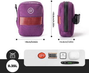 RockBros Torba rowerowa F006 podsiodłowa 0,35 l - fioletowa (5907769391477) 3