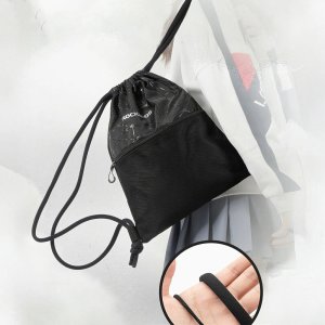 RockBros Plecak sportowy D49-2 worek ze ściągaczem kieszenią na zamek i wentylowanymi plecami 9 l - czarny (5907769391644) 3