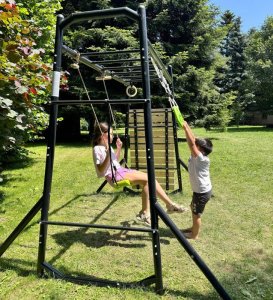 Małpiszon Siłownia ogrodowa MONKEY BAR Trapez ścianka huśtawka kokon 13