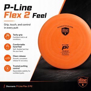 Flex Dysk do disc golfa Putter P-LINE P2 Orange 2