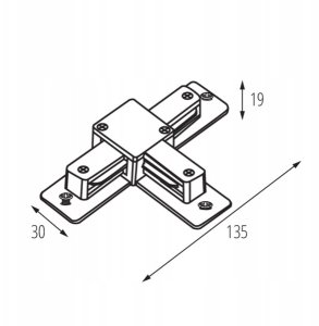 Kanlux Akcesorium systemu szynoprzewodowego 1-fazowego TEAR 1F CON-T B łącznik typu T czarny (45906) 2
