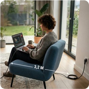 Zasilacz do laptopa Canyon Dell 20V USB-C DC 4.5 x 3.0 - 3mk Hardy Laptop Power Adapter 2