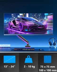 Triadyn Uchwyt biurkowy na monitor 13" - 34" Play FlexMount RGB (TRD-BLK-1ALRGB) 6