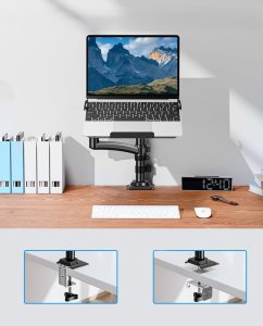 Triadyn Uchwyt Biurkowy HighSoloLift 2-in-1 na Monitor lub Laptopa 13-34" Ergonomiczny Regulowany Obrotowy TRD-BLK-Hi1L 8