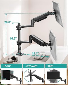 Triadyn Uchwyt biurkowy na 2 monitory 13" - 32" DuoHighFlexMount (TRD-BLK-Hi2AL) 3