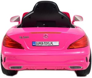 R-Sport Mercedes SL500 Auto na akumulator dla dzieci koła EVA skóra różowy EDUKAMP (S-506-RÓŻOWY) 11