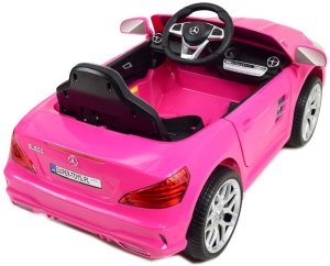 R-Sport Mercedes SL500 Auto na akumulator dla dzieci koła EVA skóra różowy EDUKAMP (S-506-RÓŻOWY) 14