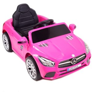 R-Sport Mercedes SL500 Auto na akumulator dla dzieci koła EVA skóra różowy EDUKAMP (S-506-RÓŻOWY) 2