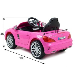 R-Sport Mercedes SL500 Auto na akumulator dla dzieci koła EVA skóra różowy EDUKAMP (S-506-RÓŻOWY) 24