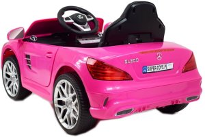 R-Sport Mercedes SL500 Auto na akumulator dla dzieci koła EVA skóra różowy EDUKAMP (S-506-RÓŻOWY) 5