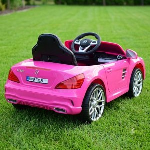 R-Sport Mercedes SL500 Auto na akumulator dla dzieci koła EVA skóra różowy EDUKAMP (S-506-RÓŻOWY) 6