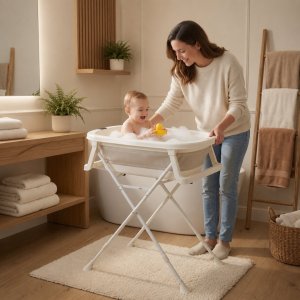 Ecotoys Wanienka dla dzieci na stelażu składana z odpływem termometr LCD EDUKAMP (5325) 2