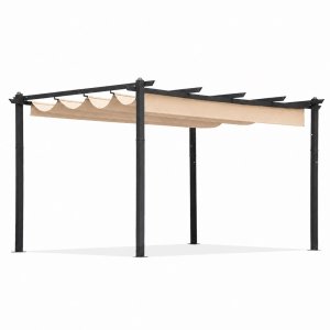Uniprodo Pergola ogrodowa tarasowa 3x4 m stalowa altana zadaszenie beżowa MultiGarden EDUKAMP (5301) 6