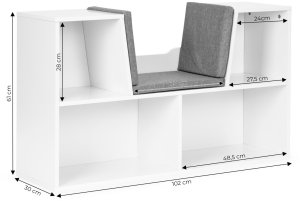 Ecotoys Szafka regał z siedziskiem ławka dla dzieci EDUKAMP (3143) 8