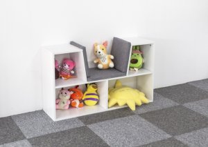 Ecotoys Szafka regał z siedziskiem ławka dla dzieci EDUKAMP (3143) 9
