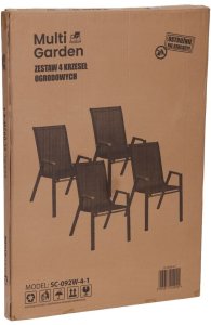 Majowo Zestaw 4x krzesło ogrodowe komplet na taras balkon czarne MultiGarden EDUKAMP (5307) 9