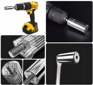 AX TECHNOLOGY Uniwersalna nasadka klucz 7-19 mm adapter do wkrętarki CR-V US-01 2