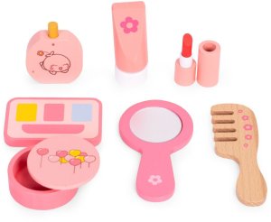 Ecotoys Drewniana toaletka dla dzieci z lustrem i szufladą 7 akcesoriów EDUKAMP (4797) 7
