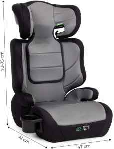 Fotelik samochodowy Ecotoys Dla dzieci 2w1 podkładka i-SIZE wzrost 100-150 cm uchwyt na napoje EDUKAMP (4880) 10