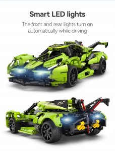 Cada Klocki Auto Zdalnie Sterowane BALDE 432 elementy RC Dual Mode + LED 10