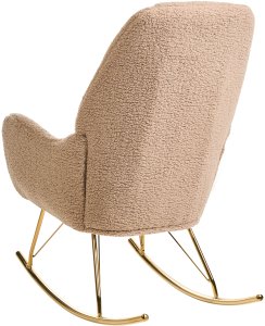 Beliani Fotel bujany GULSELE Boucle Beżowy 2