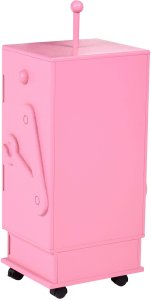 Beliani Szafka EDGAR 89 cm różowy z kółkami 9