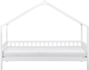 Beliani Łóżko dziecięce domek drewniane 90 x 200 cm białe CHARRIN 4