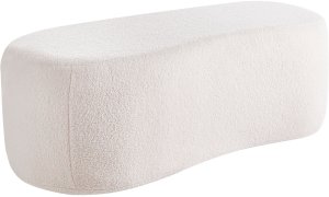 Beliani Puf boucle złamana biel BAYARD 4