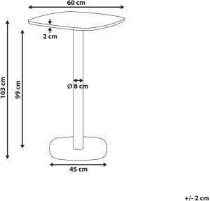 Beliani Stół barowy MORELLA Jasny brąz/ biały 60 cm 2