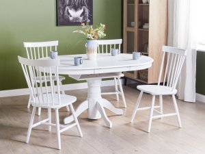 Beliani Stół do jadalni rozkładany AKRON Biały 106/150 cm 106 cm 4