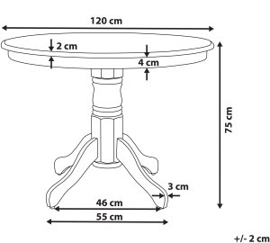 Beliani Stół do jadalni AKRON Biały 120 cm 2