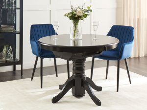 Beliani Stół do jadalni rozkładany AKRON czarny 106/150 cm 106 cm 4