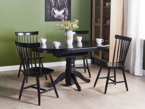 Beliani Stół do jadalni rozkładany AKRON czarny 106/150 cm 106 cm 5
