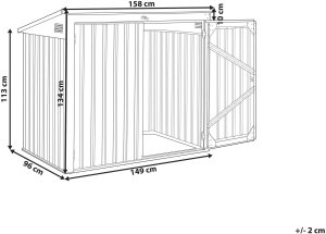 Beliani Domek narzędziowy MOENA metal 158 cm 96 cm biały 2