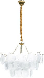 Lampa wisząca Beliani Żyrandol Bigote Szkło Mosiężny 6