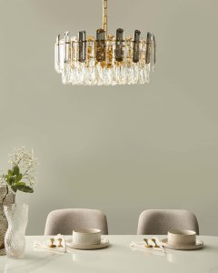 Lampa wisząca Beliani Żyrandol MANTARO Szkło Złoty 4