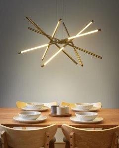 Lampa wisząca Beliani LED PALUN Ze ściemniaczem Metal Złoty 2
