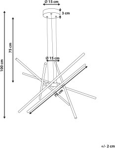 Lampa wisząca Beliani LED PALUN Ze ściemniaczem Metal Złoty 3