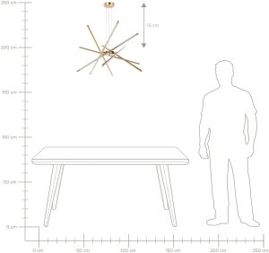 Lampa wisząca Beliani LED PALUN Ze ściemniaczem Metal Złoty 7