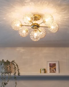 Lampa sufitowa Beliani ANADYR Szkło Beżowy 2