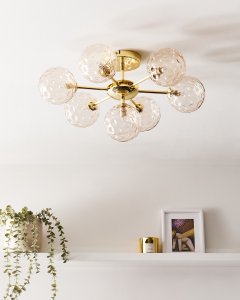 Lampa sufitowa Beliani ANADYR Szkło Beżowy 3