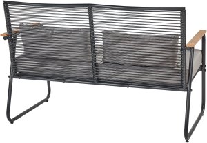 Beliani Zestaw ogrodowy ze stolikiem dla 4 osób POMONTE Metal Czarny 8