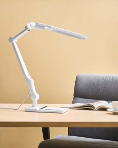 Lampka biurkowa Beliani biała 2
