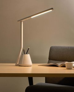 Lampka biurkowa Beliani biała 2