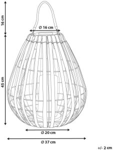 Beliani Lampion solarny LUFUPA 61 cm Ciemnobrązowy 2