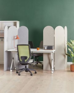 Beliani 3-panelowa ścianka akustyczna SLIMMY Jasnoszary 120 cm 160 cm 3