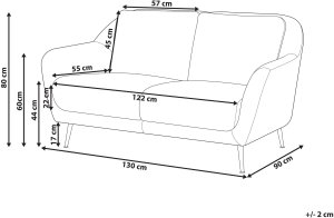 Beliani Sofa dla 2 osób EIBY Szenil biały 2