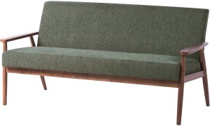 Beliani Sofa dla 3 osób ESRUM Ciemny brąz/ zielony 2