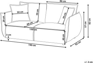 Beliani Sofa dla 3 osób Kunes Zielony 3